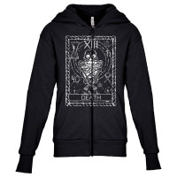 Vintage Occult Death Tarot Card Satanic Witchcraft Youth Zipper Hoodie | Artistshot