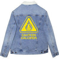 Caution Calcifer Unisex Sherpa-lined Denim Jacket | Artistshot