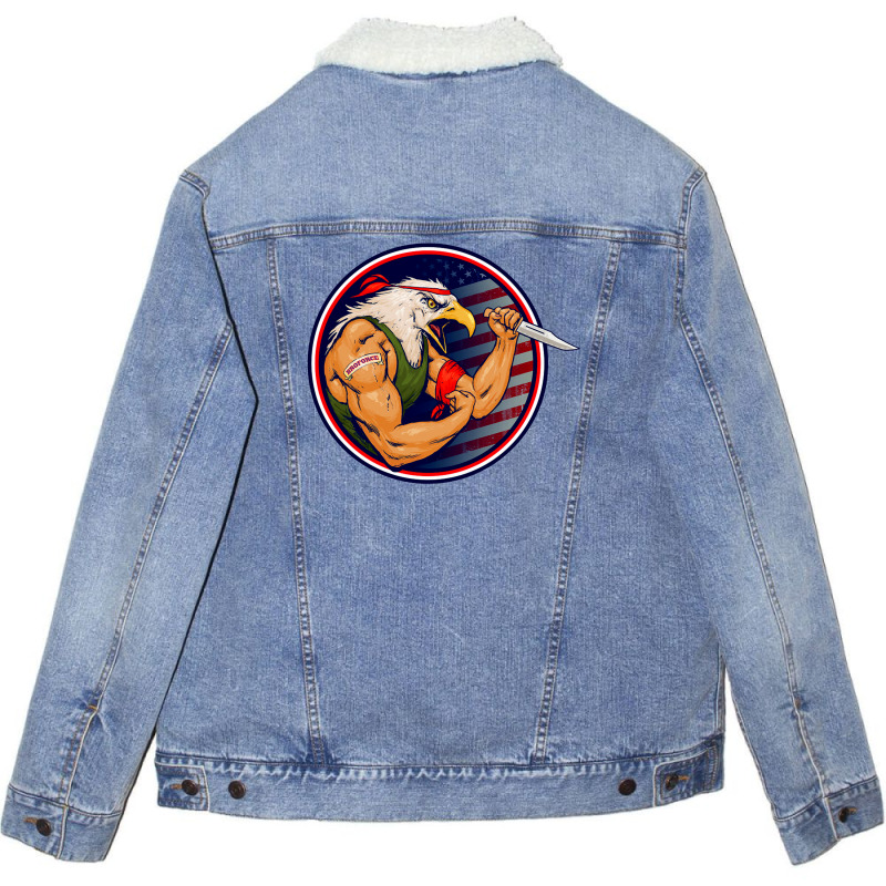 Eaglebro Force Unisex Sherpa-Lined Denim Jacket by TheSamsat | Artistshot