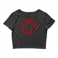 Iron Man Red Dropped Tonal Face Emblem Crop Top | Artistshot