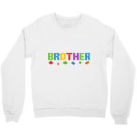 Brother Funny Blocks Master Builder Brick Builder Birthday Long Sleeve Crewneck Sweatshirt | Artistshot