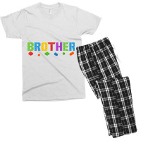 Brother Funny Blocks Master Builder Brick Builder Birthday Long Sleeve Men's T-shirt Pajama Set | Artistshot