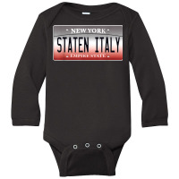 Funny Staten Italy Island Ny New York Italian Flag American T Shirt Long Sleeve Baby Bodysuit | Artistshot