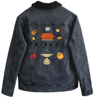 Friends Chibi Doodles Unisex Sherpa-lined Denim Jacket | Artistshot