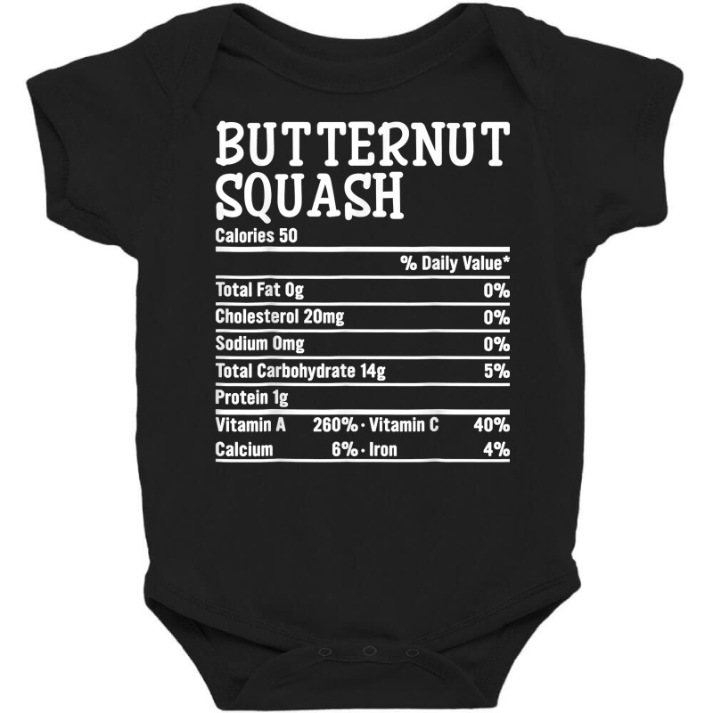 Thanksgiving Christmas Food Facts Butternut Squash Nutrition T Shirt Baby Bodysuit by dorman | Artistshot