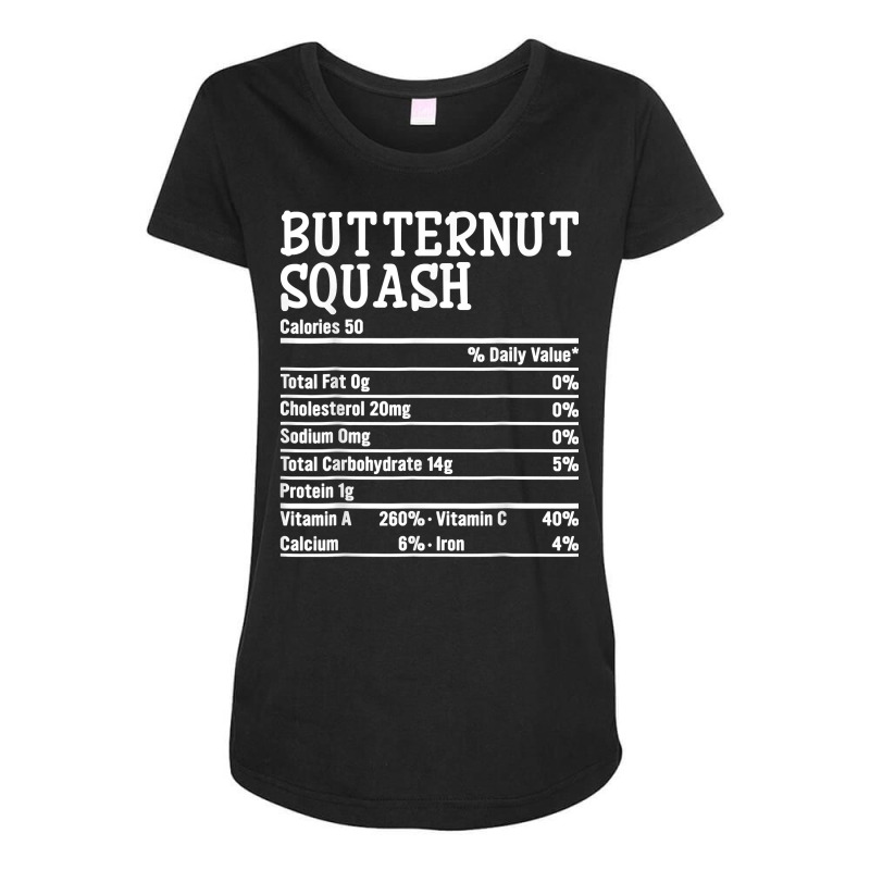 Thanksgiving Christmas Food Facts Butternut Squash Nutrition T Shirt Maternity Scoop Neck T-shirt by dorman | Artistshot