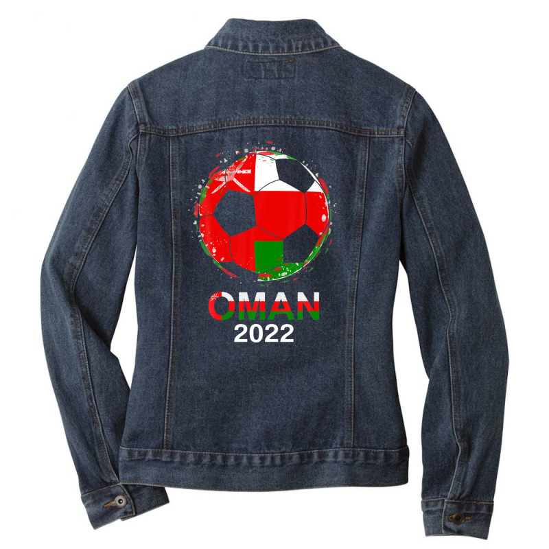 Oman Flag 2022 Supporter Omani Soccer Team Omani Ladies Denim Jacket by hingosjumiaht | Artistshot