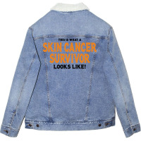 This Is What A Skin Cancer Survivor Looks Like Unisex Sherpa-lined Denim Jacket | Artistshot