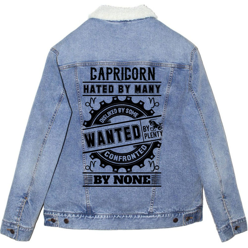 Capricorn Hated By Many Wanted By Plenty Unisex Sherpa-Lined Denim Jacket by SabriAcar | Artistshot