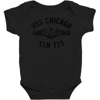 Uss Chicago Ssn 721 Attack Submarine Badge Vintage Baby Bodysuit | Artistshot