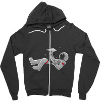 Relaxing Astronaut Throwing Paper Airplanes Zipper Hoodie | Artistshot