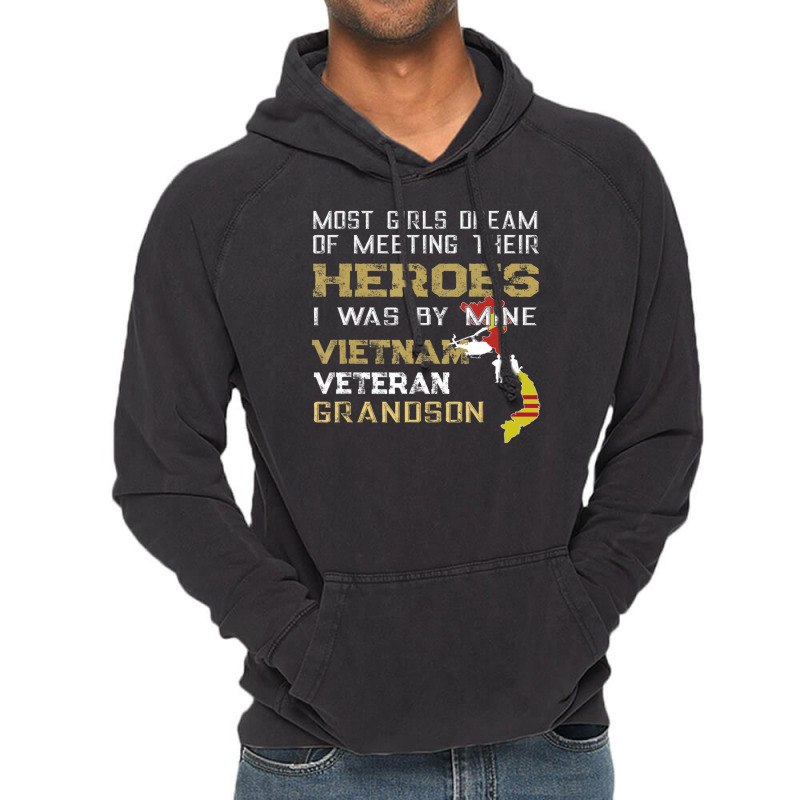 Vietnam Veteran Grandson Vintage Hoodie by yumgaugeteuda | Artistshot