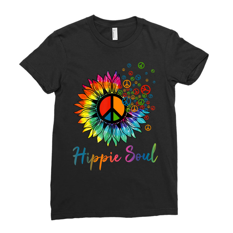 Daisy Peace Sign Hippie Soul Retro Hippie Flower Lovers Ladies Fitted T-Shirt by brumfieldportillo7vlpq8 | Artistshot