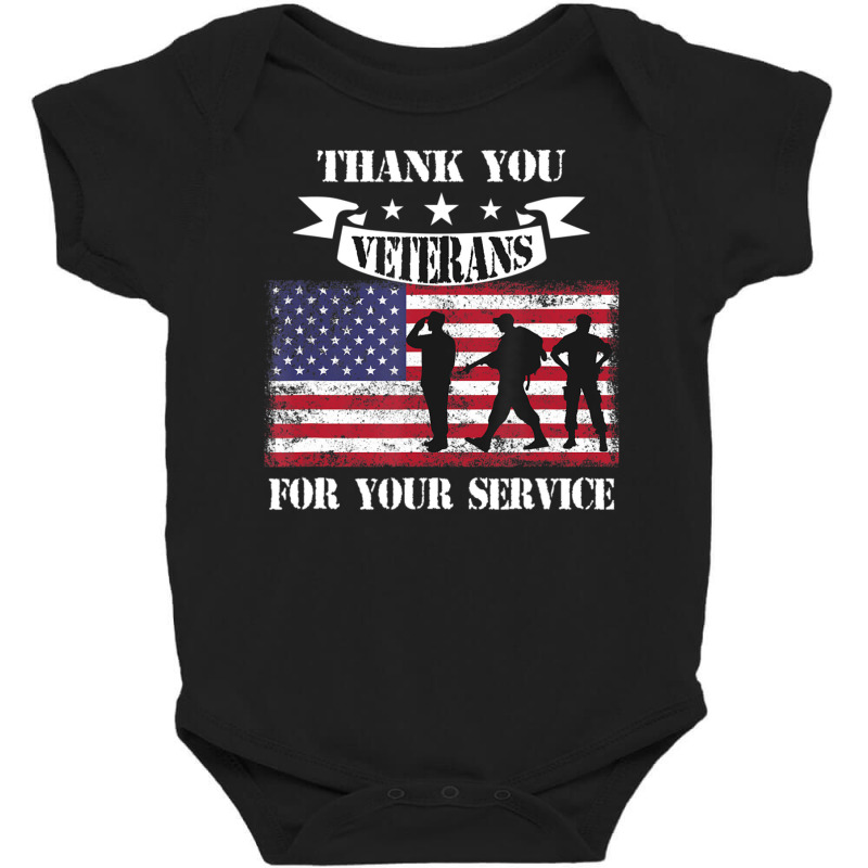 Thank You Veterans For Your Service American Flag Baby Bodysuit | Artistshot