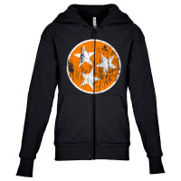 Tennessee Tristar Orange Grunge Youth Zipper Hoodie | Artistshot