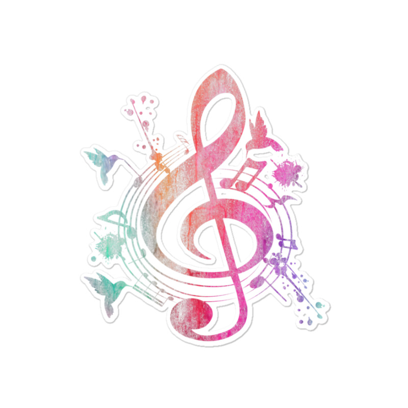 Music Musical Instrument Birds Treble Clef Sticker | Artistshot