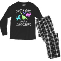 Just A Girl Who Loves Dinosaurs Dinosaur Theme T Shirt Men's Long Sleeve Pajama Set | Artistshot