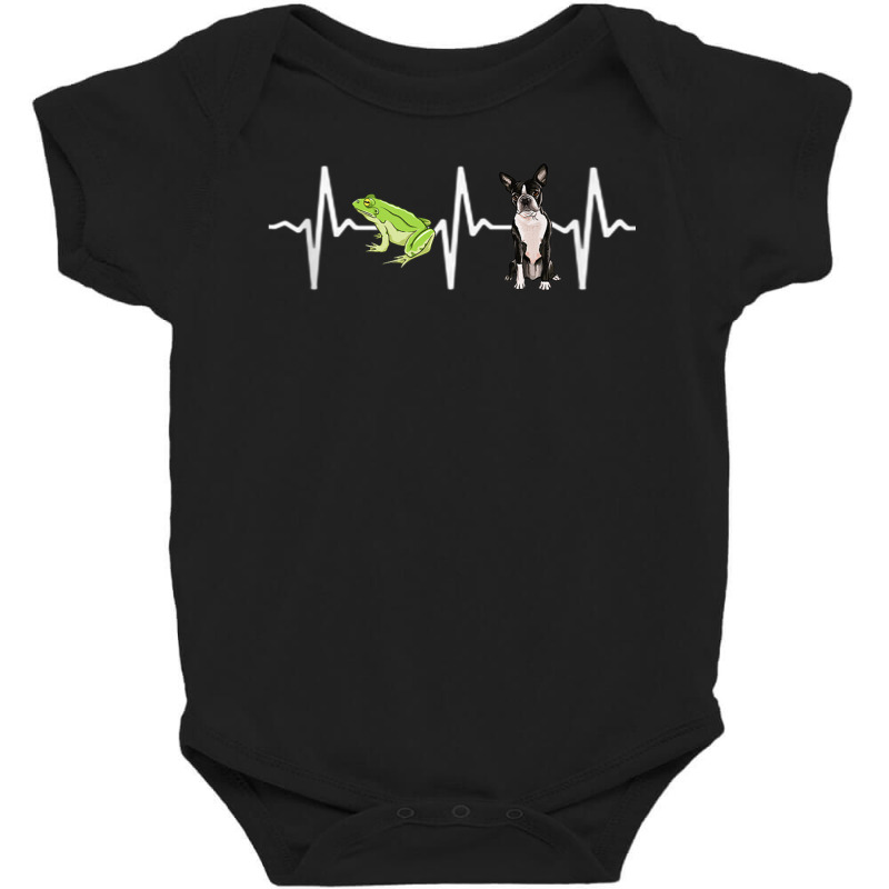 Green Tree Frog Boston Terrier Heartbeat Dog Lover Tank Top Baby Bodysuit | Artistshot