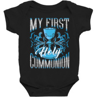 My First Holy Communion Gift Kids Chalice Girls Blue Boys Baby Bodysuit | Artistshot