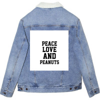 Peace Love And Peanuts  Chiffon Top Unisex Sherpa-lined Denim Jacket | Artistshot