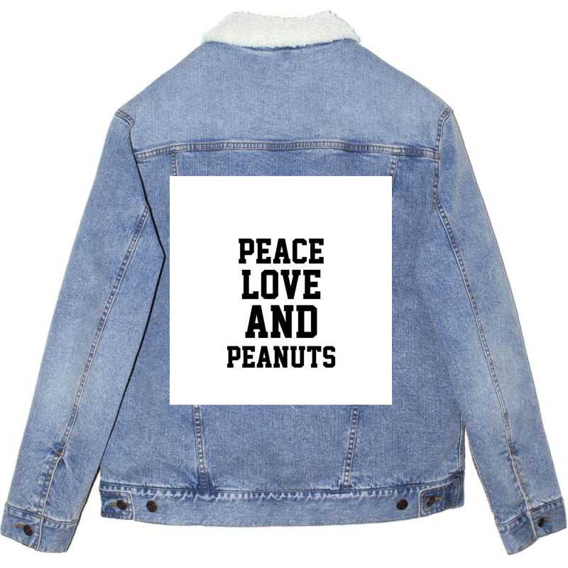 Peace Love And Peanuts  Chiffon Top Unisex Sherpa-lined Denim Jacket | Artistshot