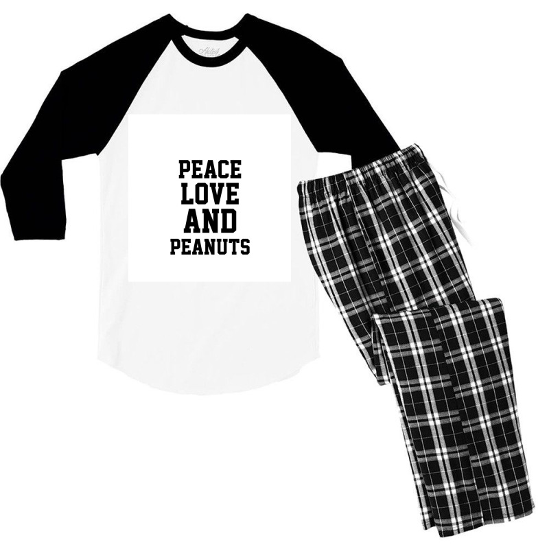 Peace Love And Peanuts  Chiffon Top Men's 3/4 Sleeve Pajama Set | Artistshot