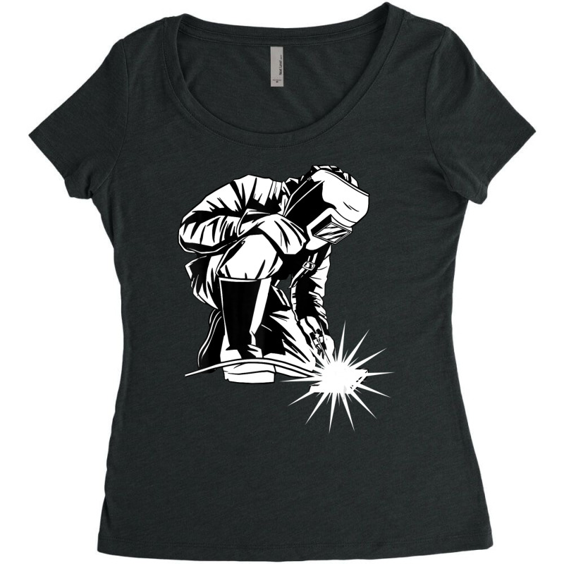 Welder Welding Metal Worker Fabricator Blacksmith Women's Triblend Scoop T-shirt by yumgaugeteuda | Artistshot