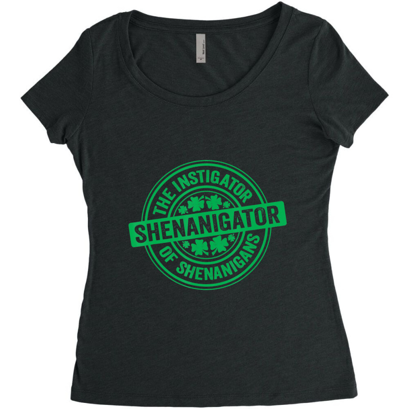 Shenanigator St Patrick's Day Shenanigans Instigator Funny Women's Triblend Scoop T-shirt by bummercaught | Artistshot