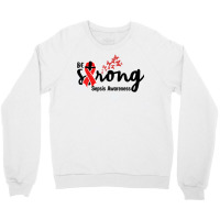 Be Strong Sepsis Warrior Sepsis Awareness Red Ribbon Apparel T Shirt Crewneck Sweatshirt | Artistshot