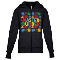 Vintage Master Builder Shirt Funny Brick Builder Blocks Gift Youth Zipper Hoodie | Artistshot