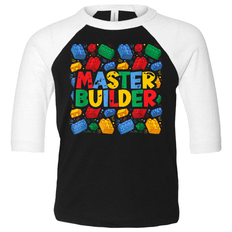 Vintage Master Builder Shirt Funny Brick Builder Blocks Gift Toddler 3/4 Sleeve Tee | Artistshot