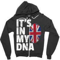 It's In My Dna British Flag England Uk Britain Union Jack Zipper Hoodie | Artistshot