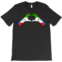 Equatorial Guinea Flag Equatoguinean Heart T Shirt T-shirt | Artistshot