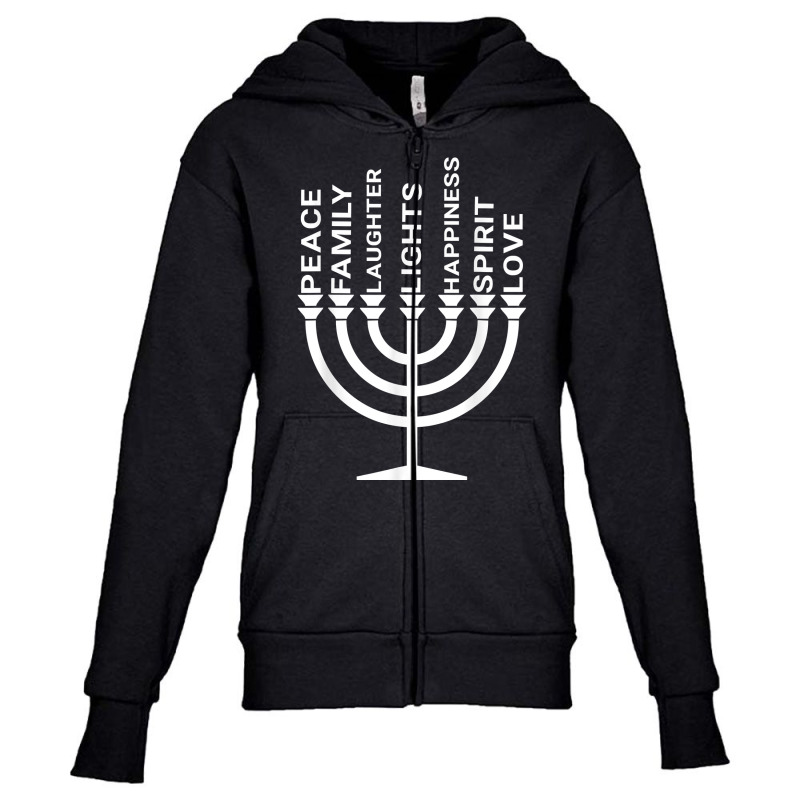 Festival Of Lights Hanukkah Holiday Menorah Design T Shirt Youth Zipper Hoodie by mintywotm | Artistshot