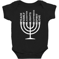 Festival Of Lights Hanukkah Holiday Menorah Design T Shirt Baby Bodysuit | Artistshot