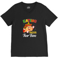 Funny Cinco De Mayo Taco Tuesday Mexican Eating Taco For Two V-neck Tee | Artistshot