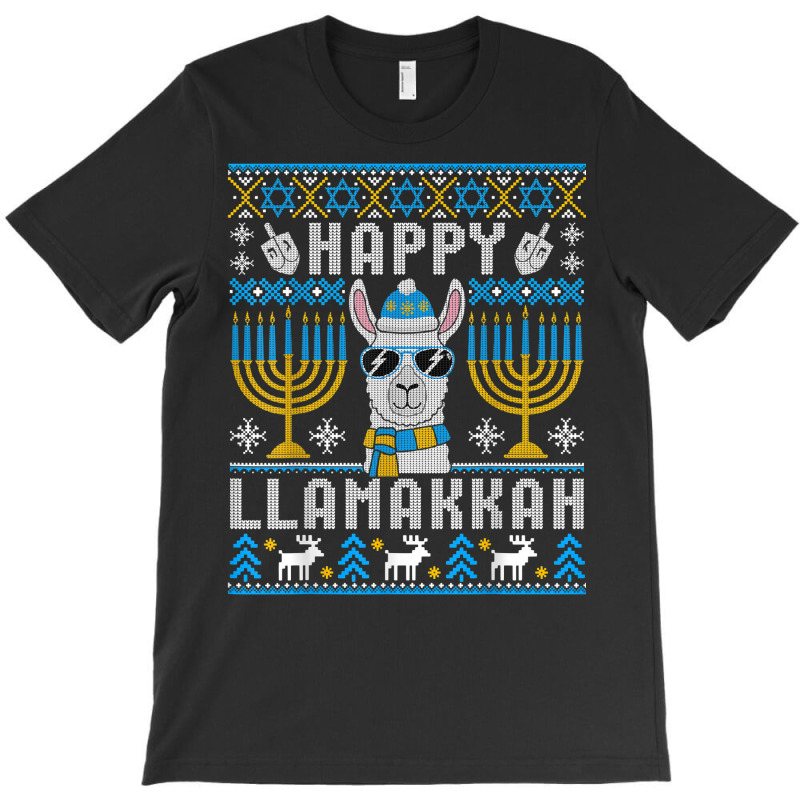 Happy Llamakkah Llama Ugly Hanukkah Ugly Sweater T Shirt T-shirt | Artistshot