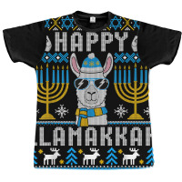 Happy Llamakkah Llama Ugly Hanukkah Ugly Sweater T Shirt Graphic T-shirt | Artistshot