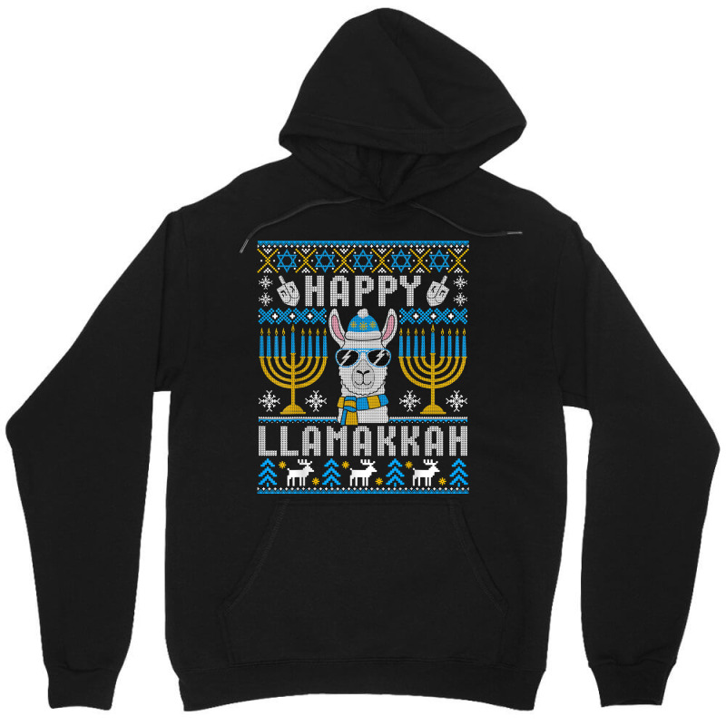 Happy Llamakkah Llama Ugly Hanukkah Ugly Sweater T Shirt Unisex Hoodie | Artistshot