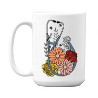 Flower Stethoscope 15 Oz Coffee Mug | Artistshot