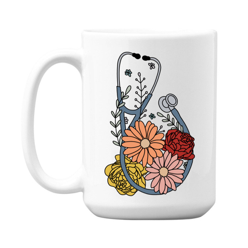 Flower Stethoscope 15 Oz Coffee Mug | Artistshot