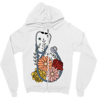 Flower Stethoscope Zipper Hoodie | Artistshot