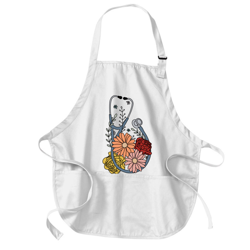 Flower Stethoscope Medium-length Apron | Artistshot