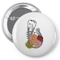 Flower Stethoscope Pin-back Button | Artistshot