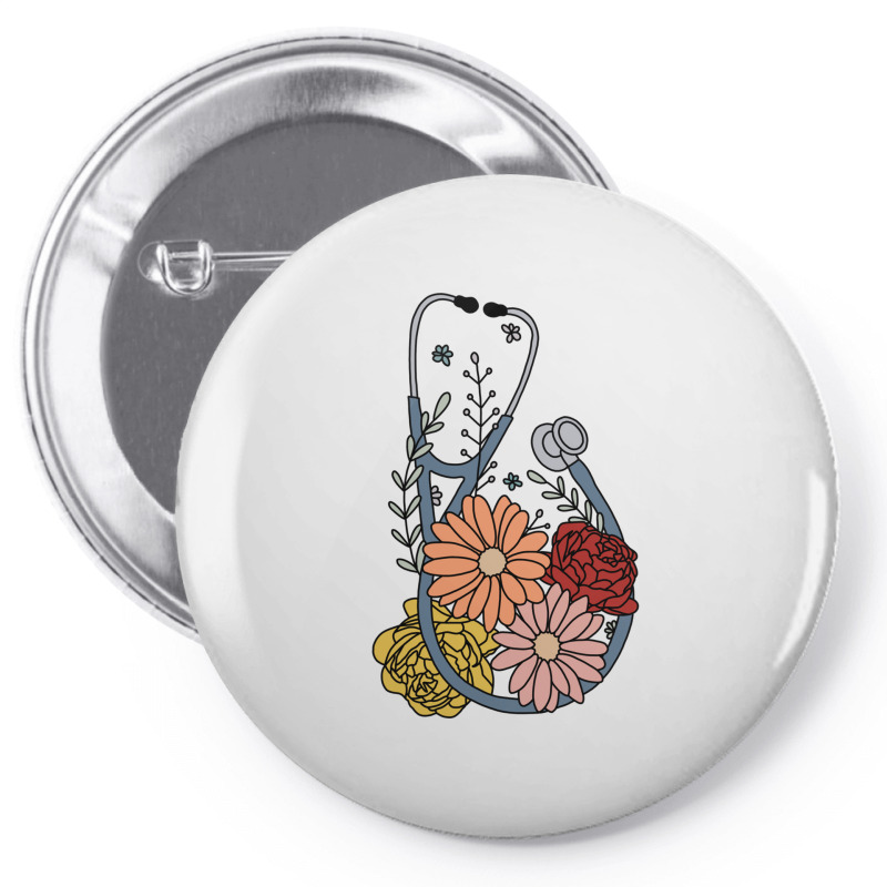 Flower Stethoscope Pin-back Button | Artistshot