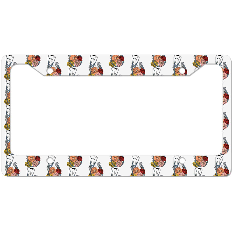 Flower Stethoscope License Plate Frame | Artistshot