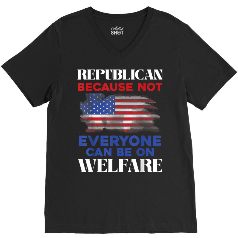 Republican Politics Conservative American Us Flag Republican T Shirt V-neck Tee | Artistshot