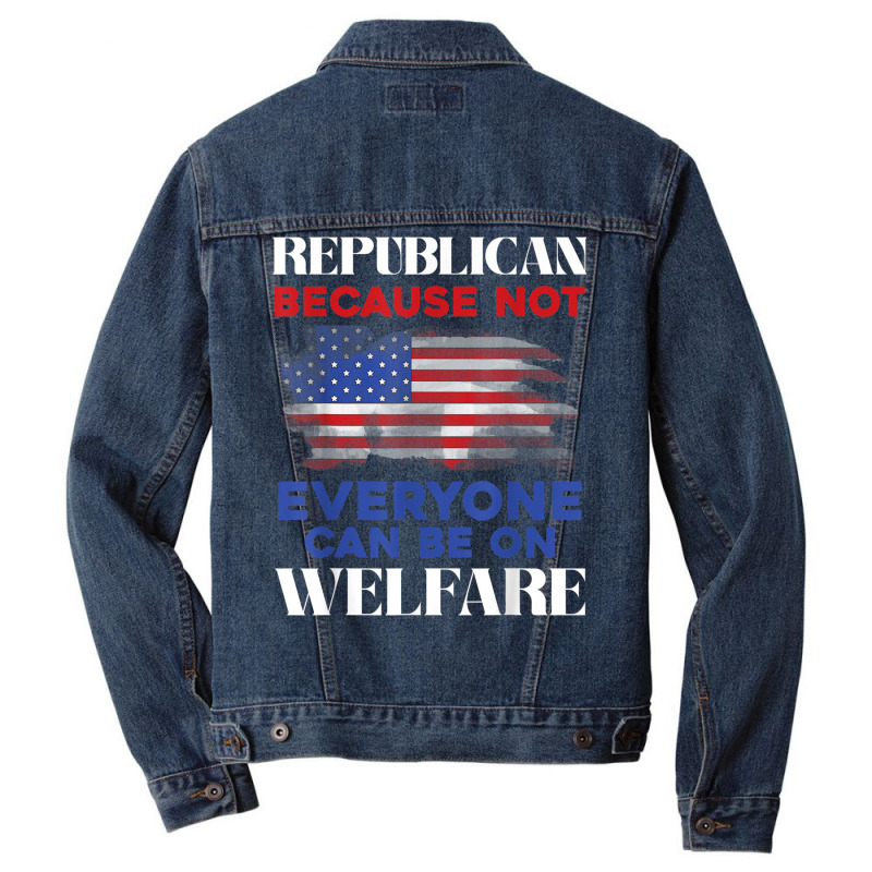 Republican Politics Conservative American Us Flag Republican T Shirt Men Denim Jacket | Artistshot