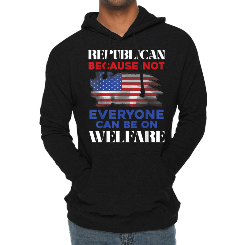 Republican Politics Conservative American Us Flag Republican T Shirt Lightweight Hoodie | Artistshot