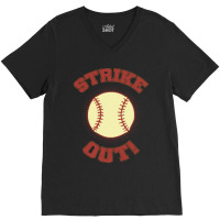 Vintage Strike Out V-neck Tee | Artistshot